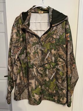 Red camo half-zip windbreaker‎ hoodie - men's RedHead